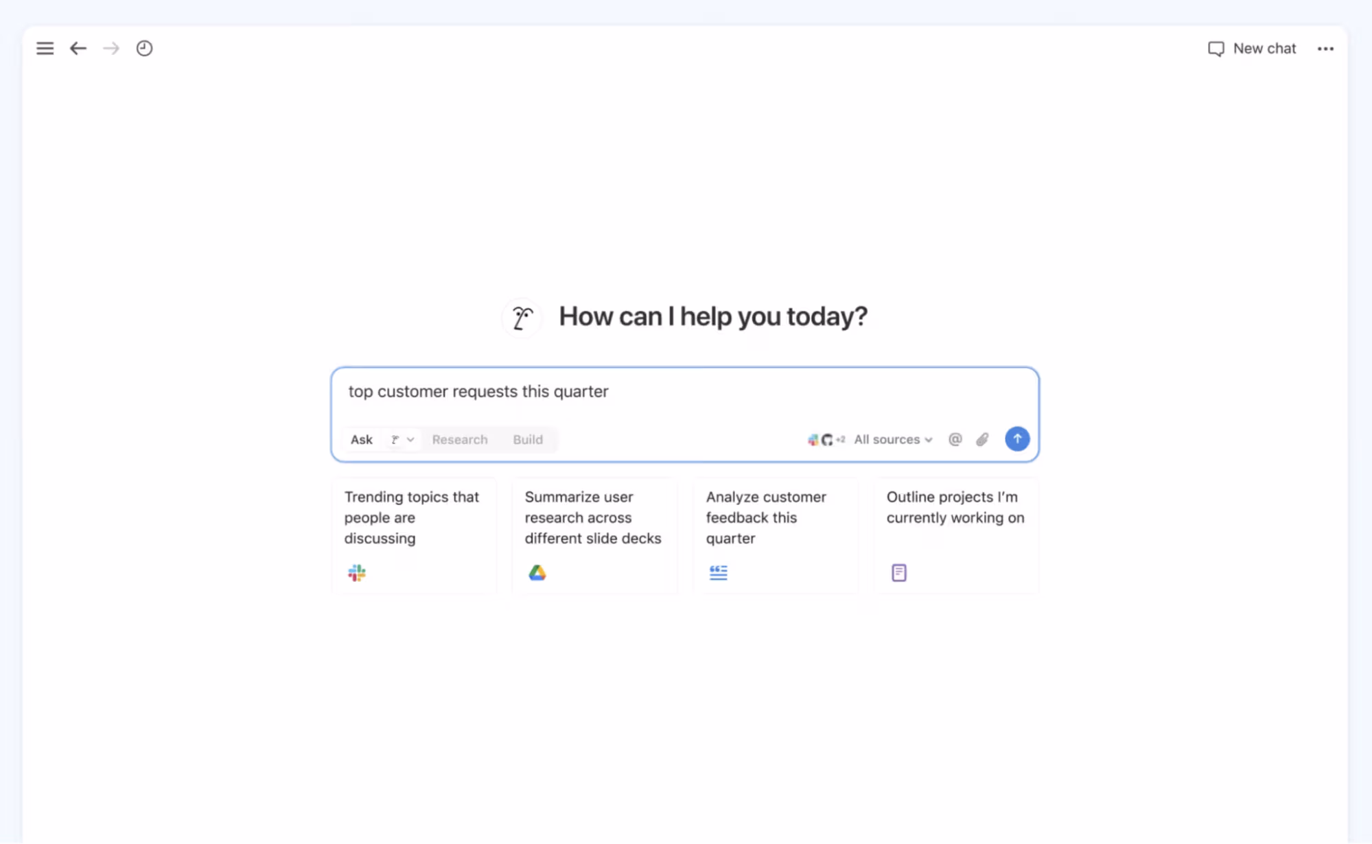 A screenshot of a sample question in Notion’s Enterprise Search feature