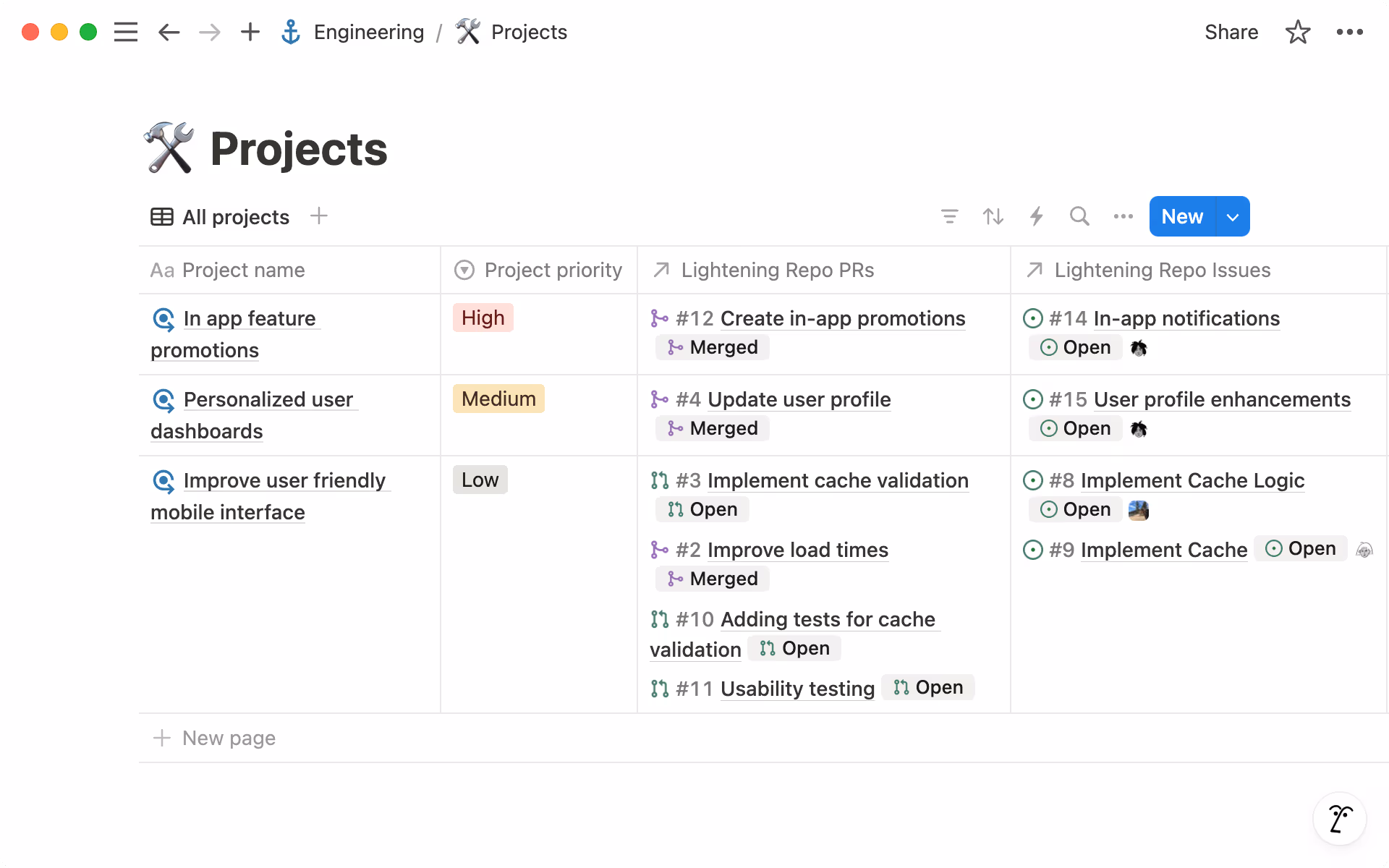 Connect your projects to other databases like product documentation and marketing campaigns to create a unified view of work across teams.