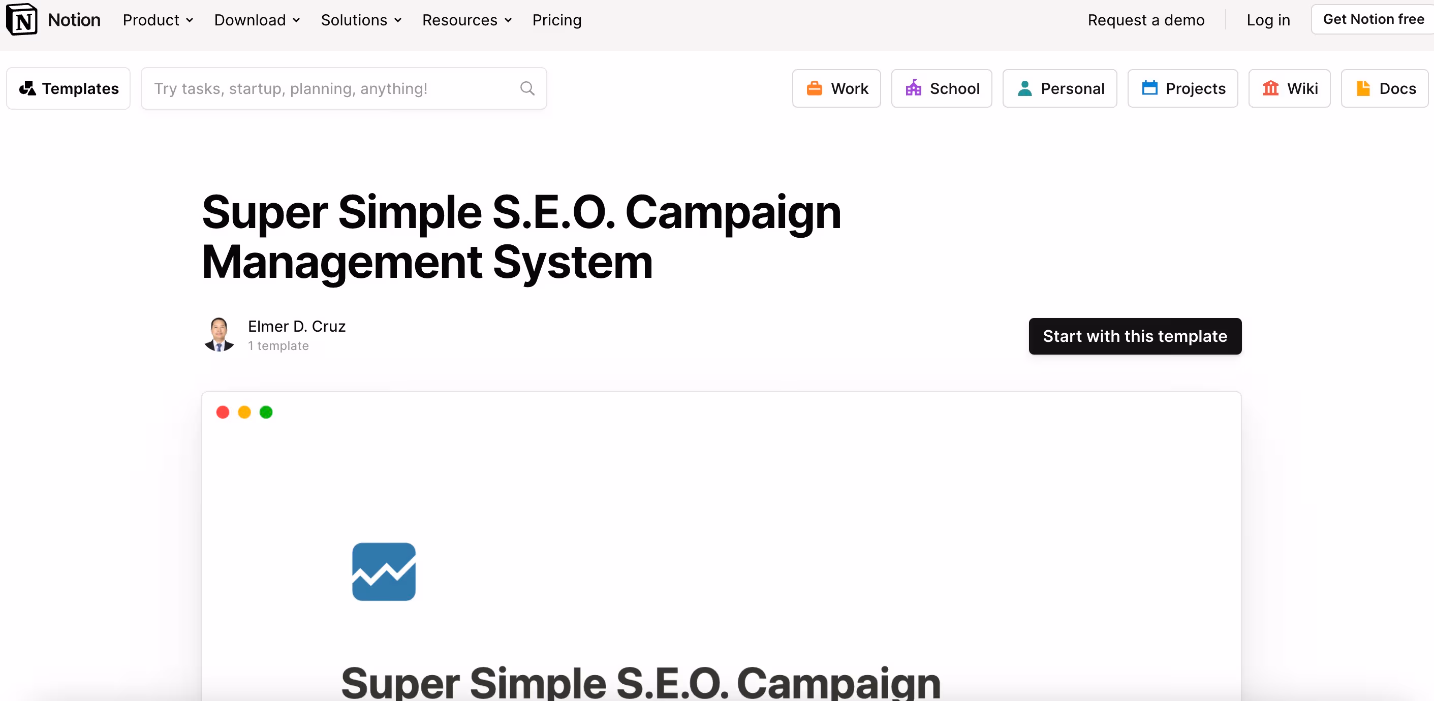 Super Simple SEO Campaign Management System template