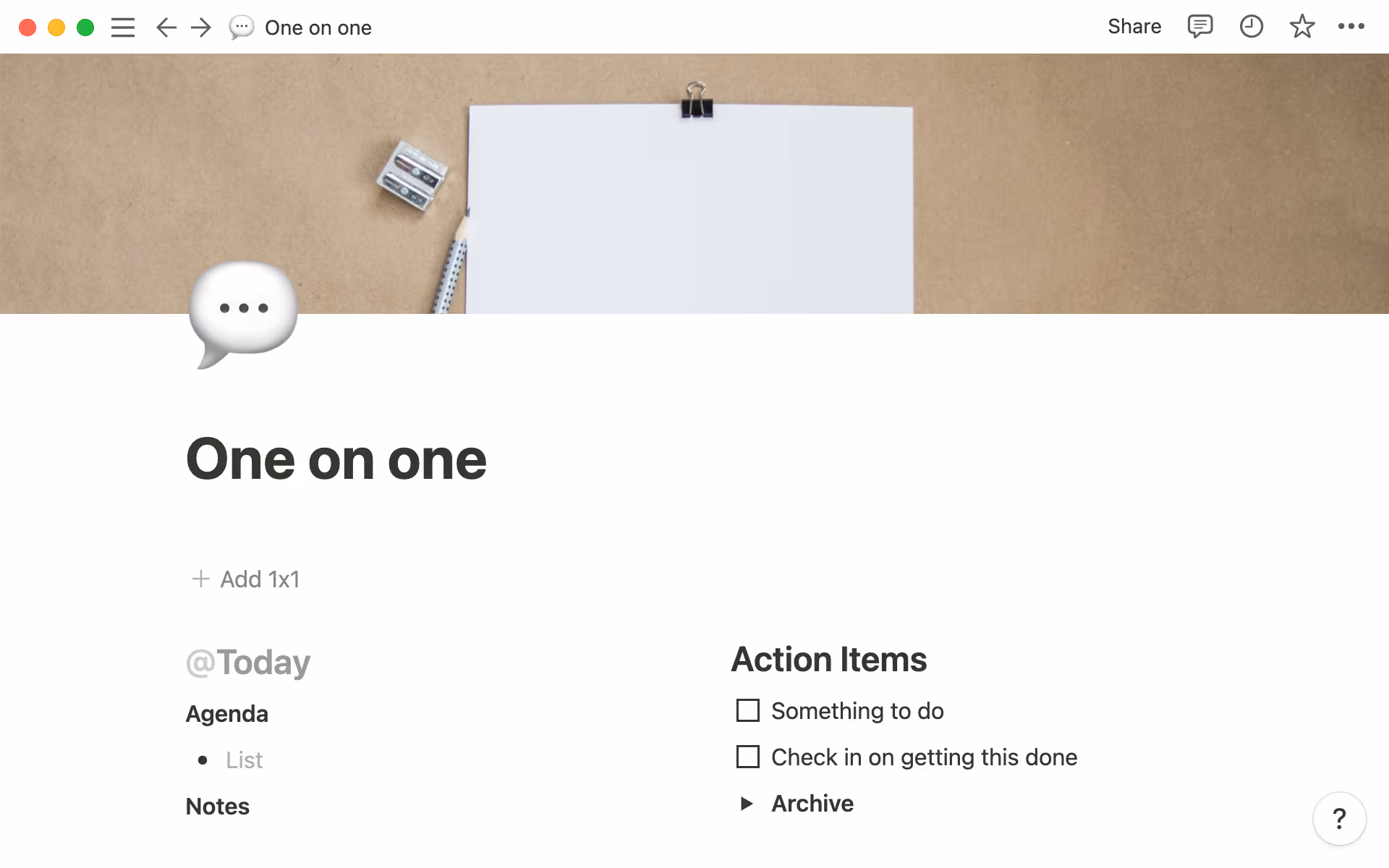 One on one meeting notes hero screenshot