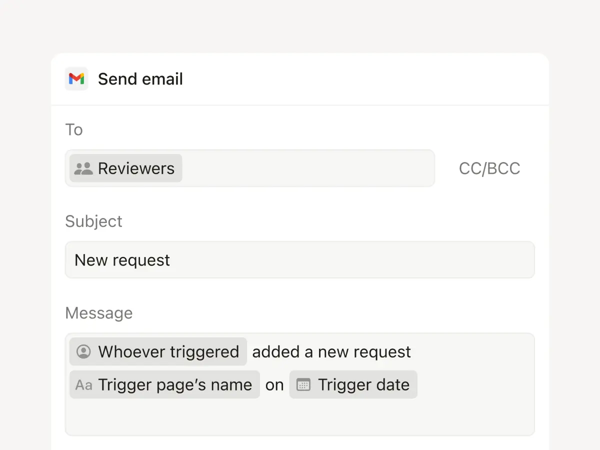 Send out an automated email via Gmail when a change happens in your database.